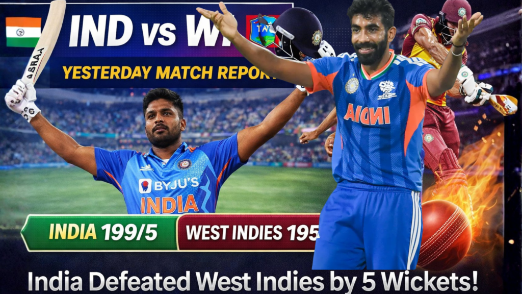 IND vs WI Yesterday Match Report