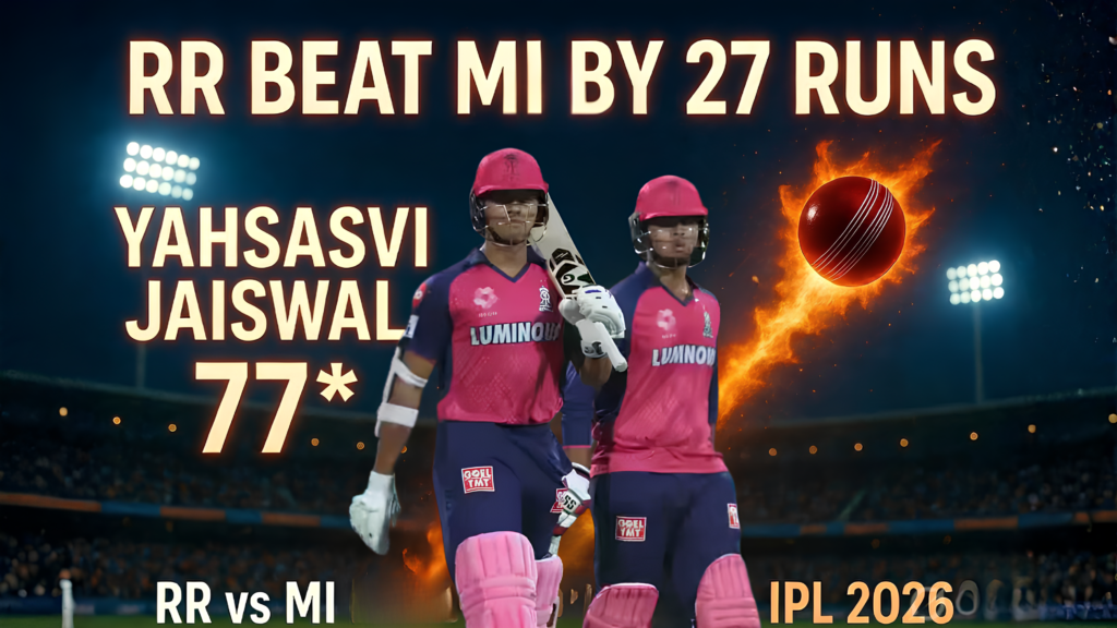 RR vs MI IPL 2026 Match 13 Highlights