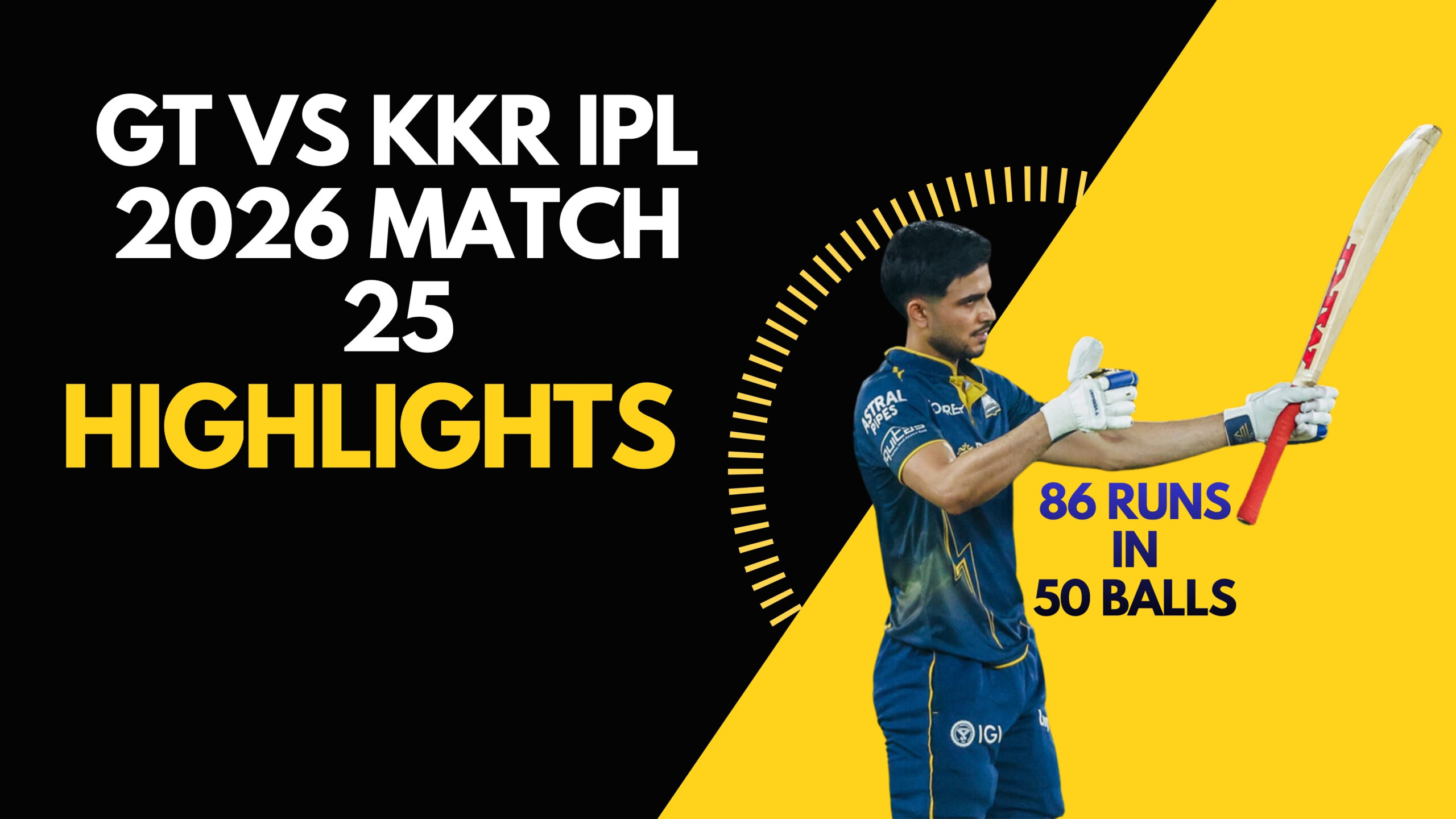 GT vs KKR IPL 2026 Match 25