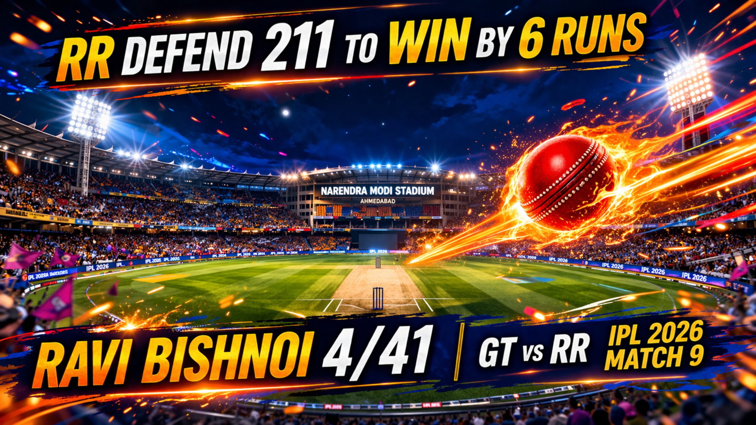 GT vs RR IPL 2026 Match 9 Full Scorecard
