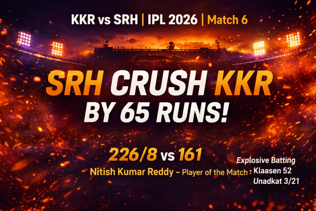 KKR vs SRH IPL 2026 Full Scorecard