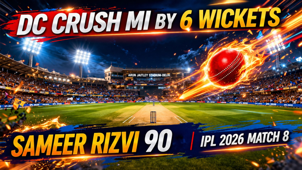DC vs MI IPL 2026 Match 8 Full Scorecard: Delhi Capitals Thrash Mumbai Indians by 6 Wickets