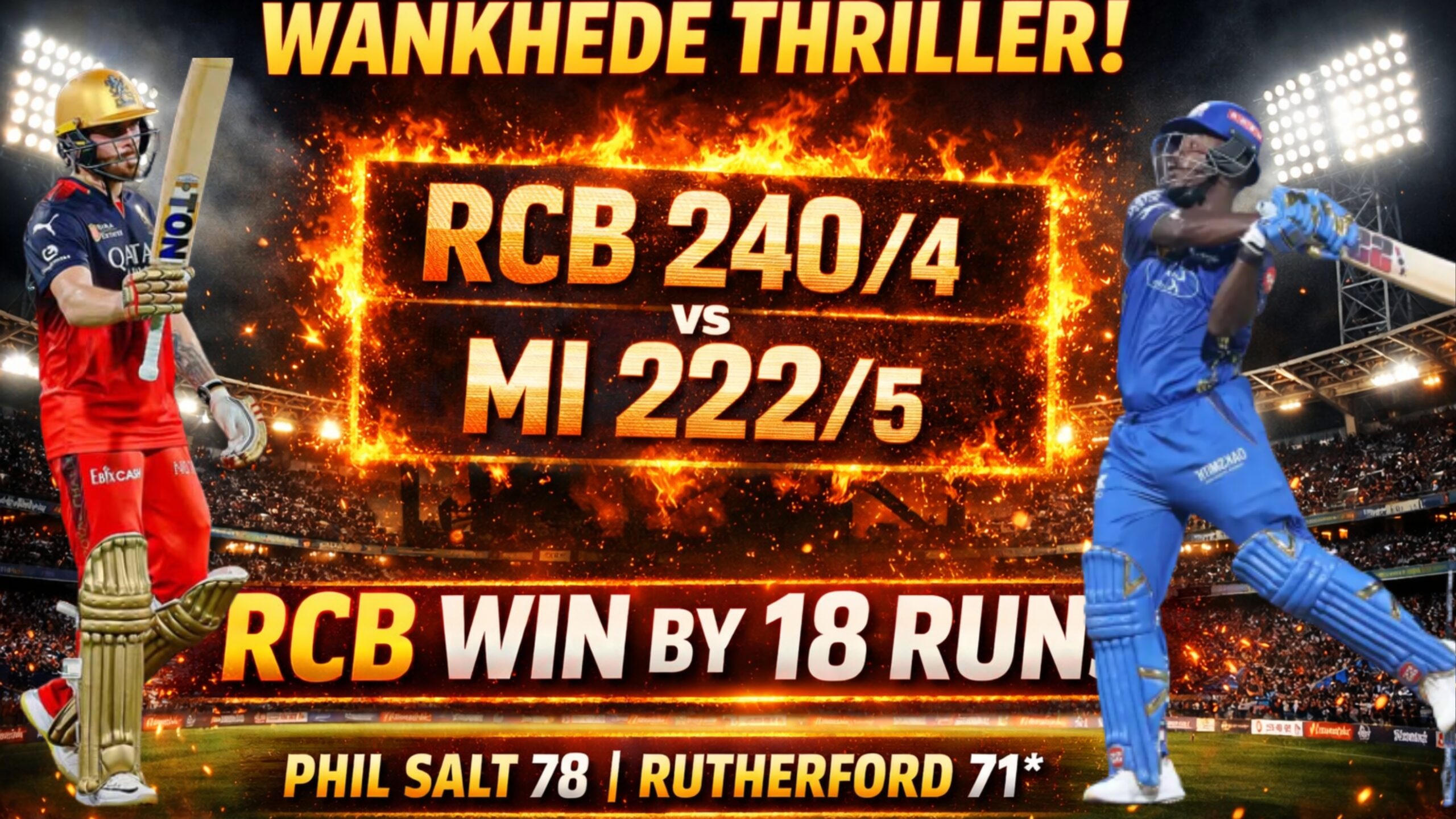 MI vs RCB IPL 2026 Highlights